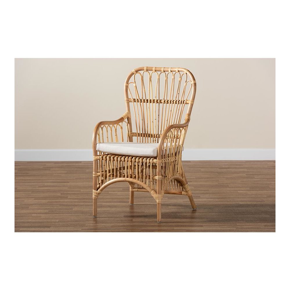 bali & pari Aya Modern and Contemporary Natural Finished Rattan Armchair. Picture 7