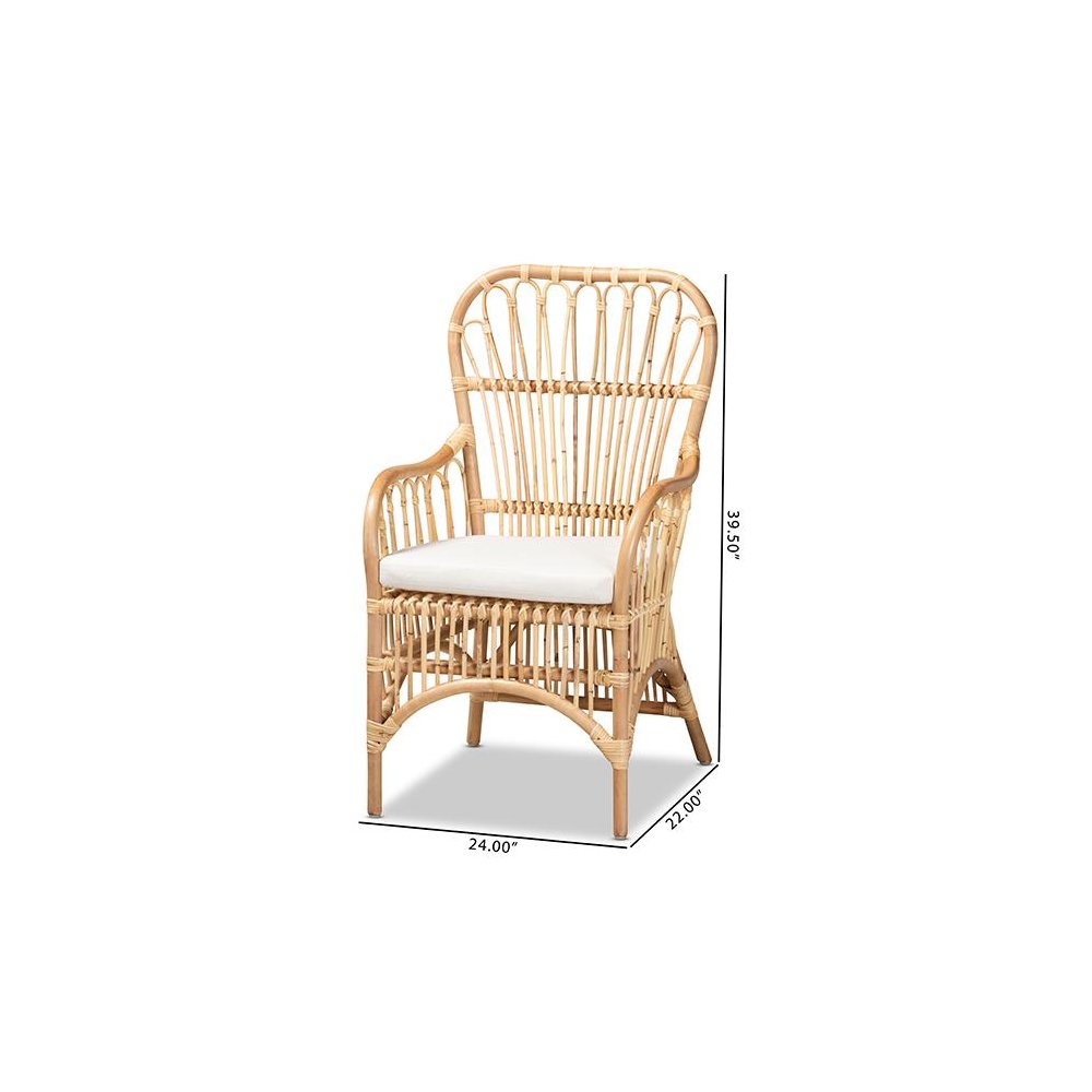 bali & pari Aya Modern and Contemporary Natural Finished Rattan Armchair. Picture 8