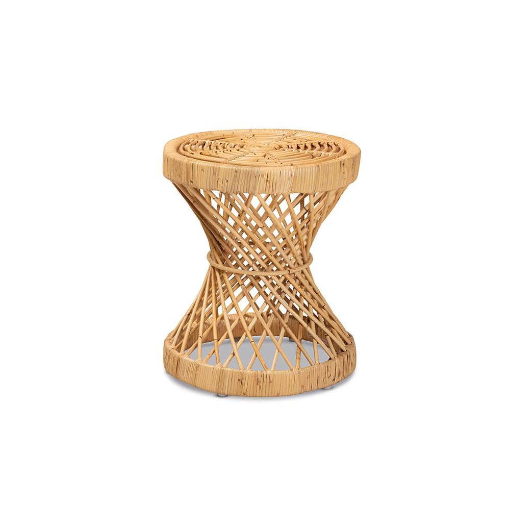bali & pari Seville Modern and Contemporary Natural Finished Rattan End Table. Picture 1