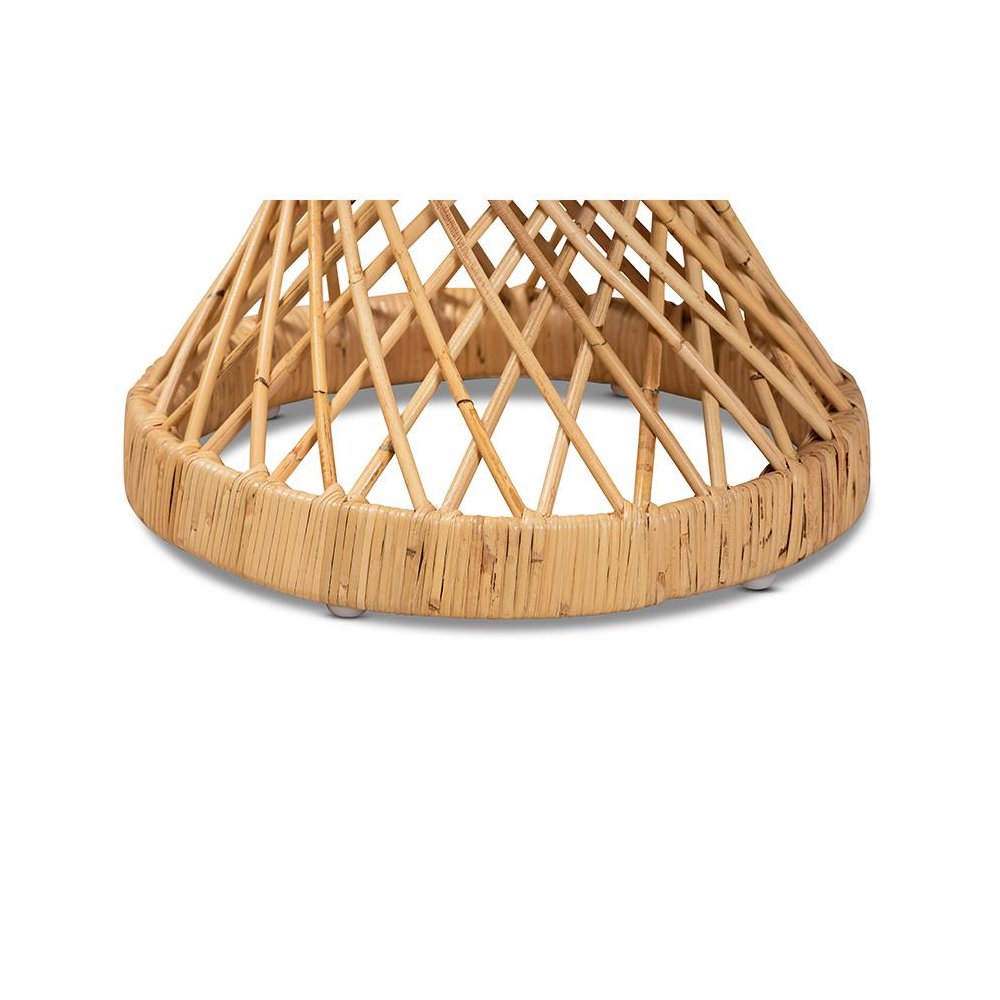 bali & pari Seville Modern and Contemporary Natural Finished Rattan End Table. Picture 2