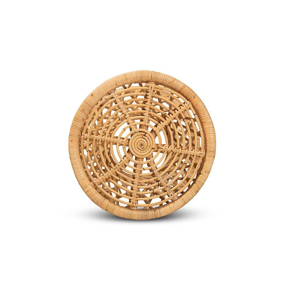 bali & pari Seville Modern and Contemporary Natural Finished Rattan End Table. Picture 3