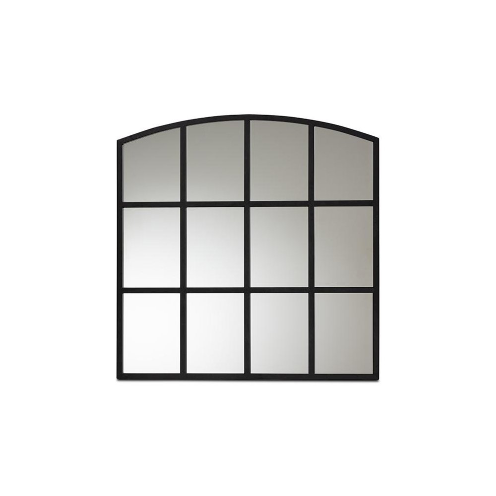 Barrington Modern and Contemporary Black Finished Metal Accent Wall Mirror. Picture 1