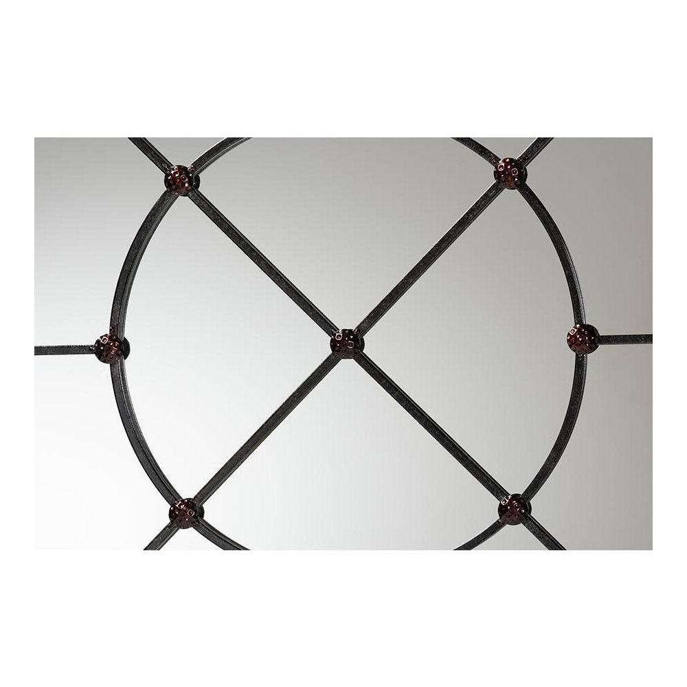 Ohara Modern and Contemporary Black Finished Metal Accent Wall Mirror. Picture 2