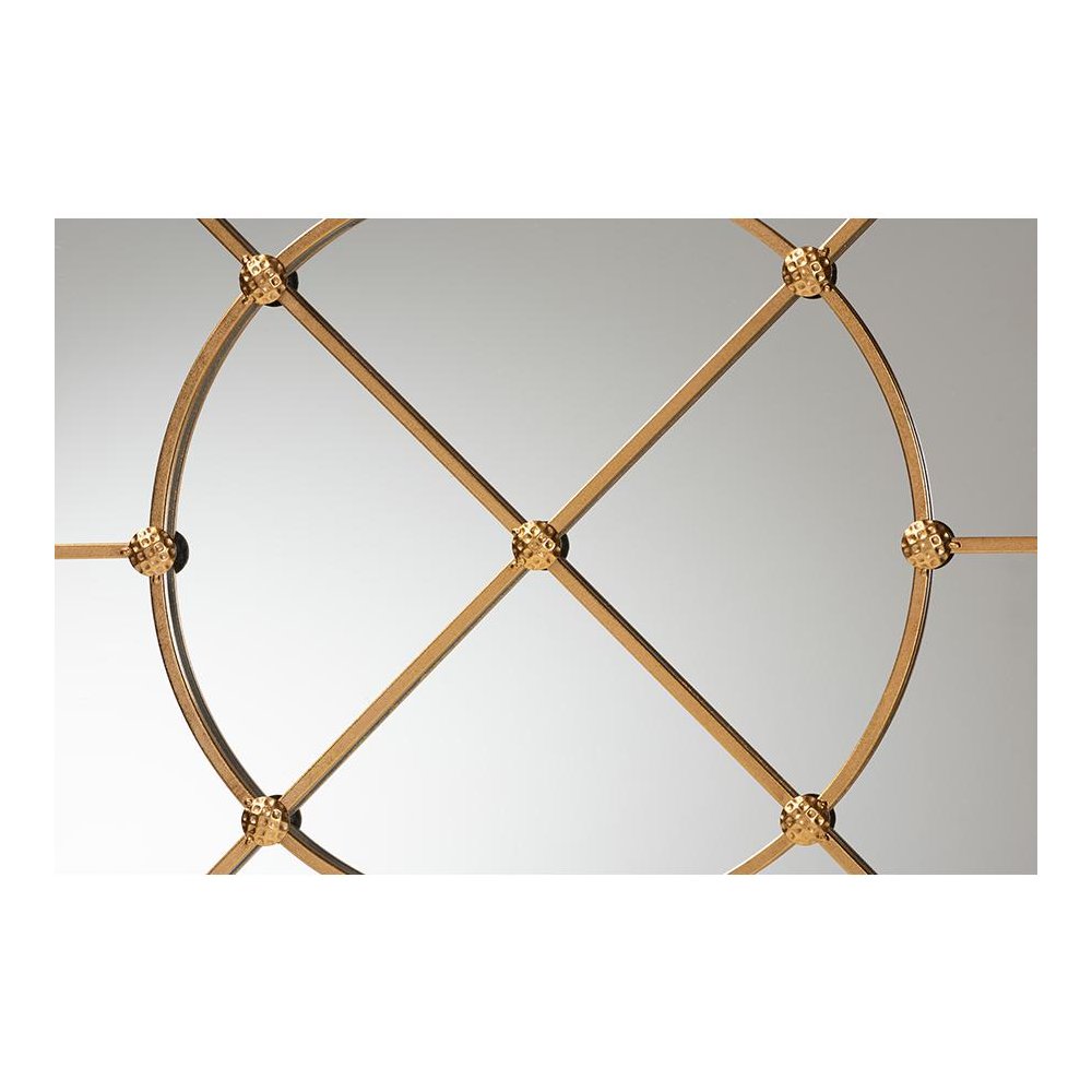 Ohara Modern and Contemporary Gold Finished Metal Accent Wall Mirror. Picture 2