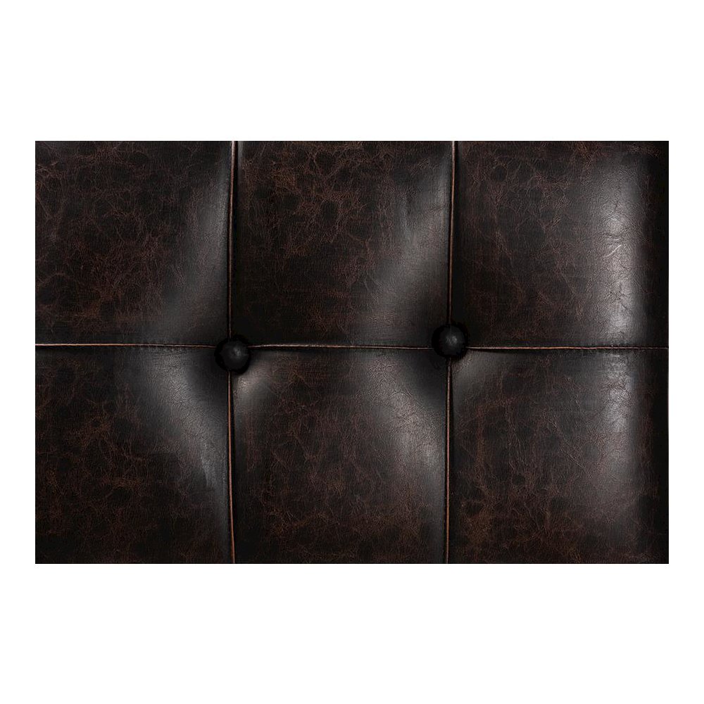 Leather Upholstered and Oak Brown Finished Wood Storage Ottoman. Picture 9