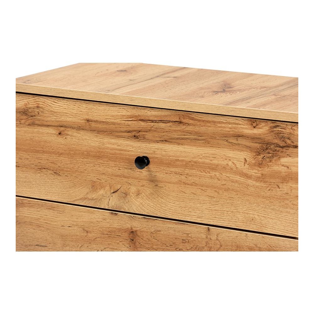 Decon Modern and Contemporary Oak Brown Finished Wood 3-Drawer Storage Chest. Picture 5
