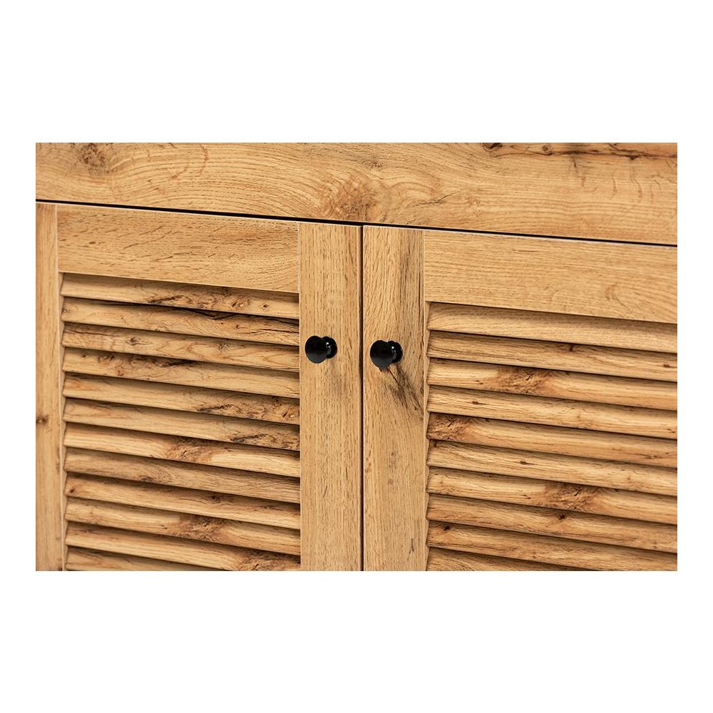 Oak Brown Finished Wood Buffet and Hutch Kitchen Cabinet. Picture 5