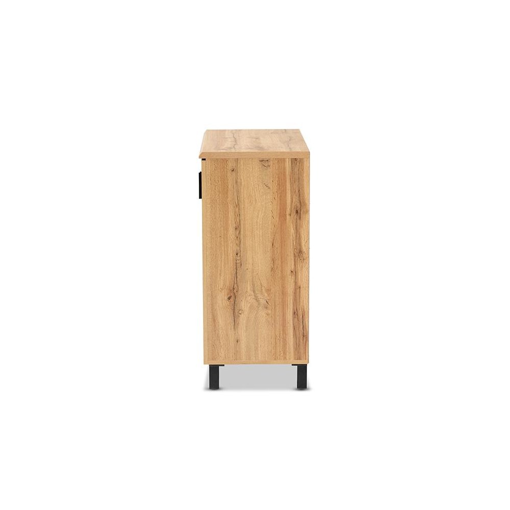 Excel Modern and Contemporary Oak Brown Finished Wood 2-Door Storage Cabinet. Picture 4
