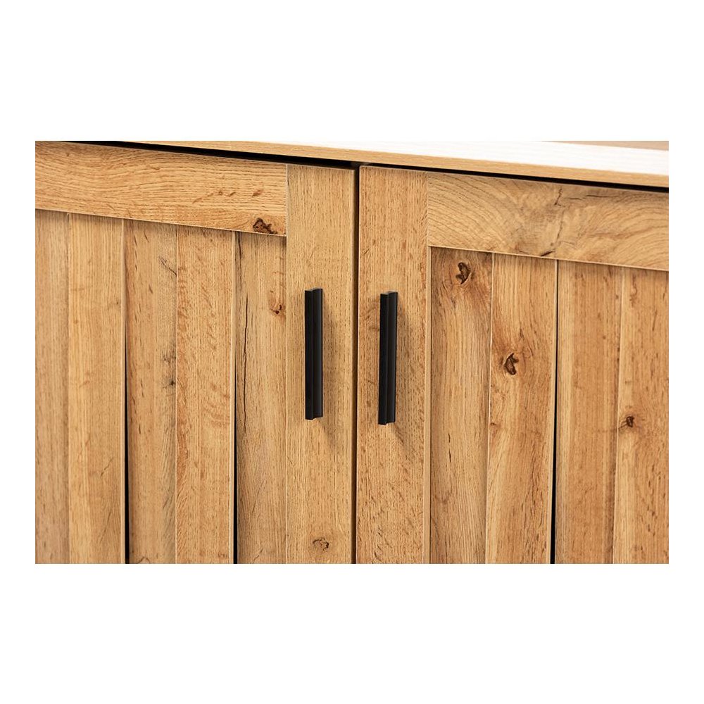 Excel Modern and Contemporary Oak Brown Finished Wood 2-Door Storage Cabinet. Picture 5