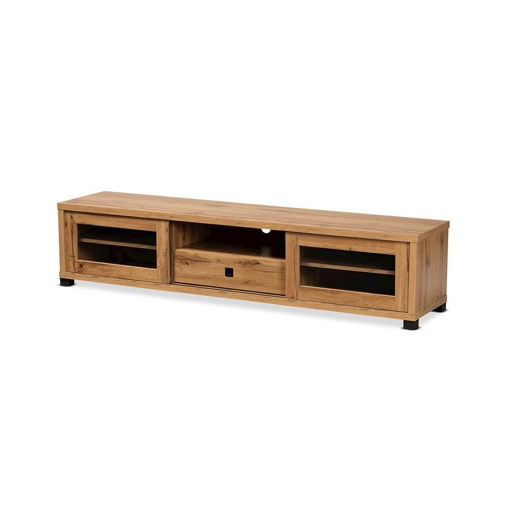 Beasley Modern and Contemporary Oak Brown Finished Wood 1-Drawer TV Stand. Picture 1