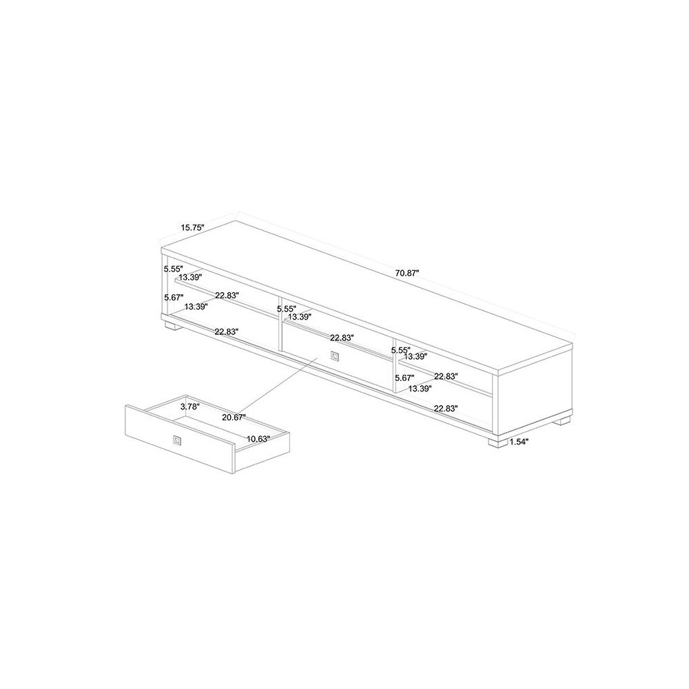 Beasley Modern and Contemporary Oak Brown Finished Wood 1-Drawer TV Stand. Picture 10