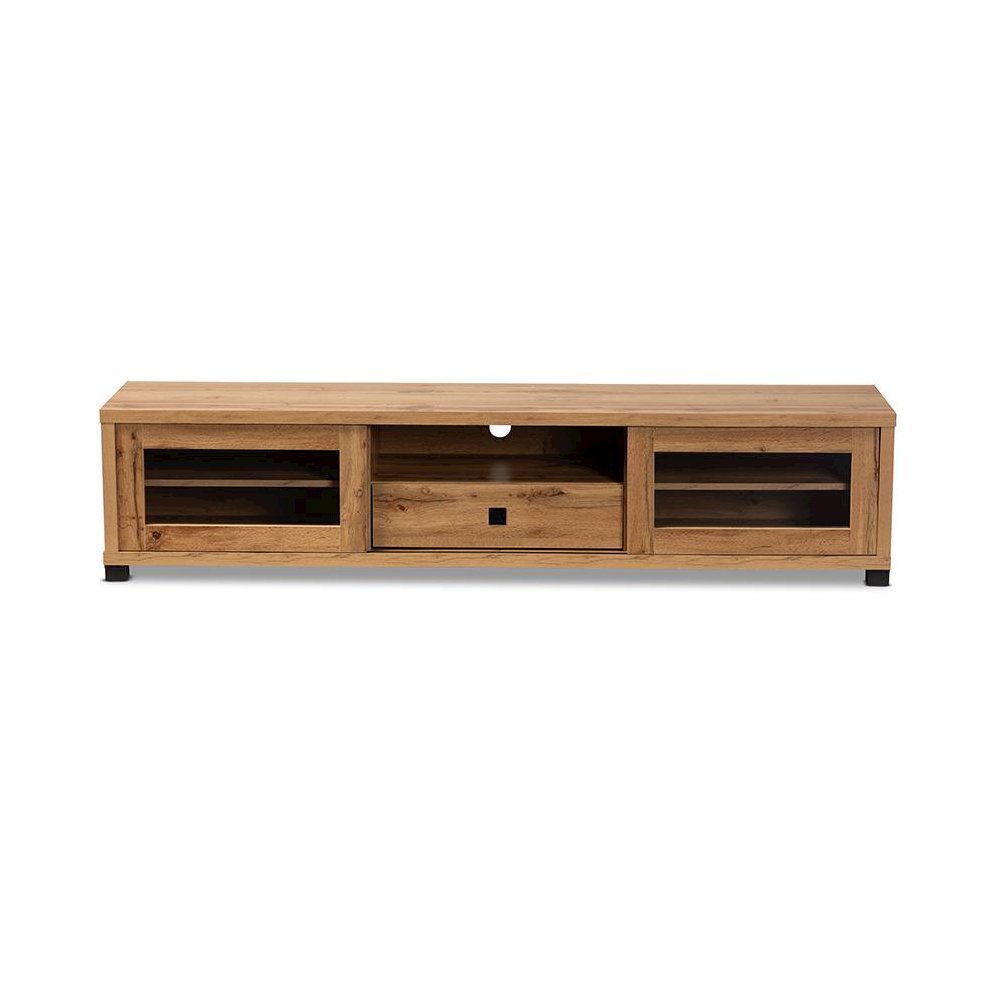 Beasley Modern and Contemporary Oak Brown Finished Wood 1-Drawer TV Stand. Picture 3