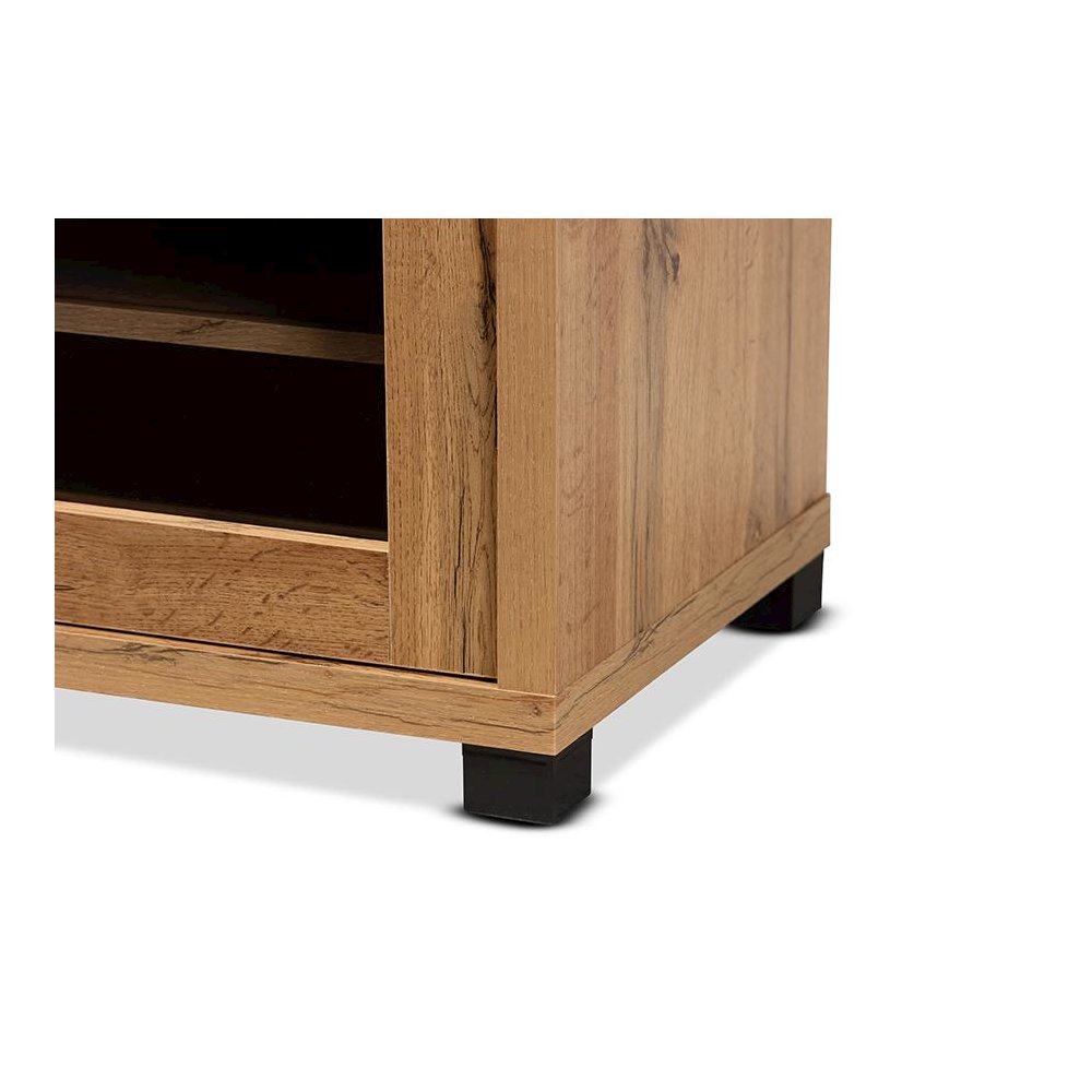 Beasley Modern and Contemporary Oak Brown Finished Wood 1-Drawer TV Stand. Picture 6