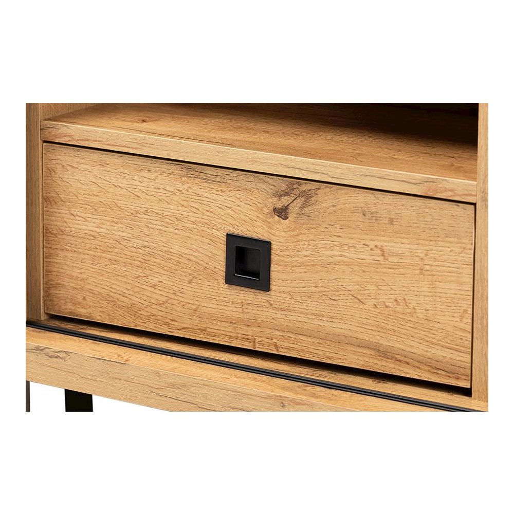 Walda Modern and Contemporary Oak Brown Finished Wood 2-Drawer TV Stand. Picture 6
