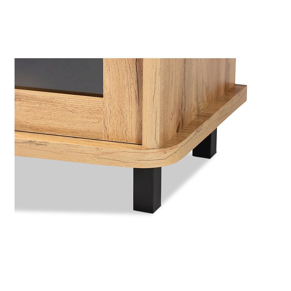 Walda Modern and Contemporary Oak Brown Finished Wood 2-Drawer TV Stand. Picture 7