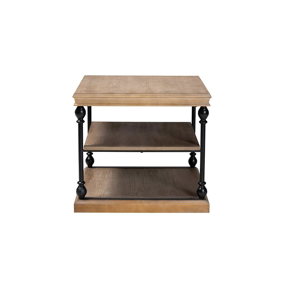 Black Metal 3-Tier End Table. Picture 2