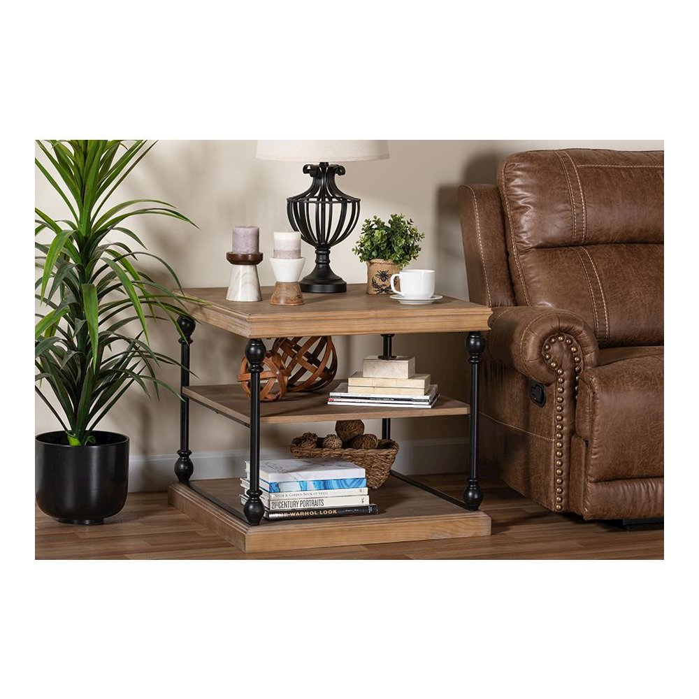 Black Metal 3-Tier End Table. Picture 6