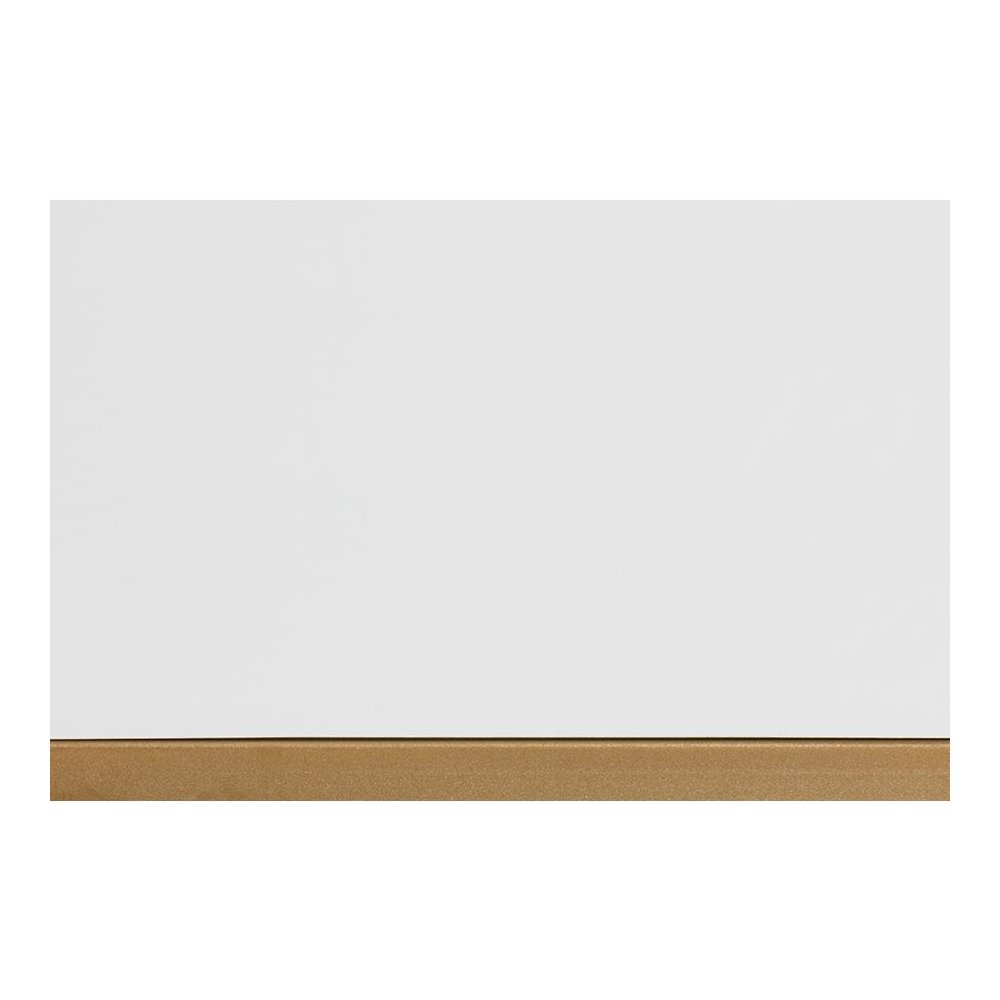 White Finished Wood and Gold Metal 2-Drawer Console Table. Picture 7