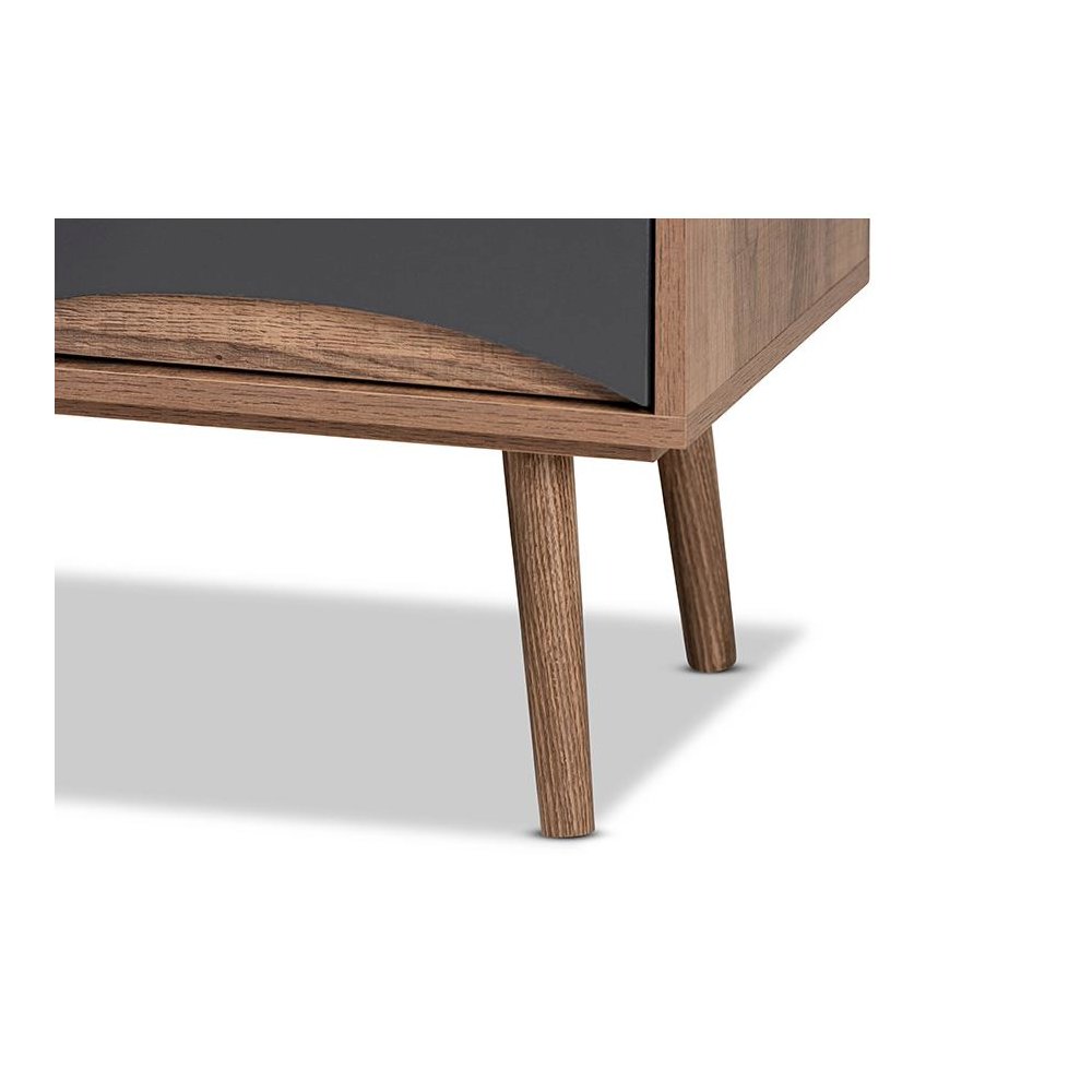 Natural Brown Finished and Multi-Colored Wood 3-Drawer TV Stand. Picture 6