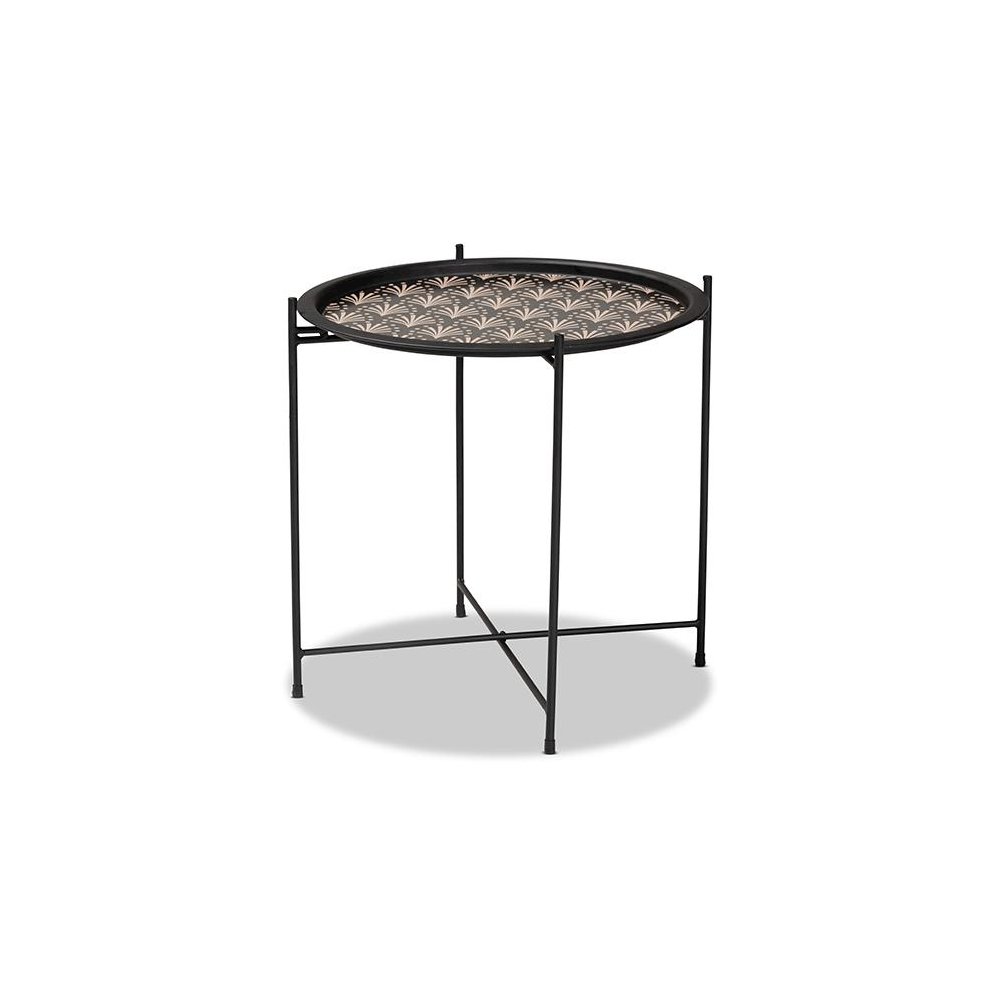Baxton Studio Ivana Modern and Contemporary Black Finished Metal Plant Stand. Picture 1
