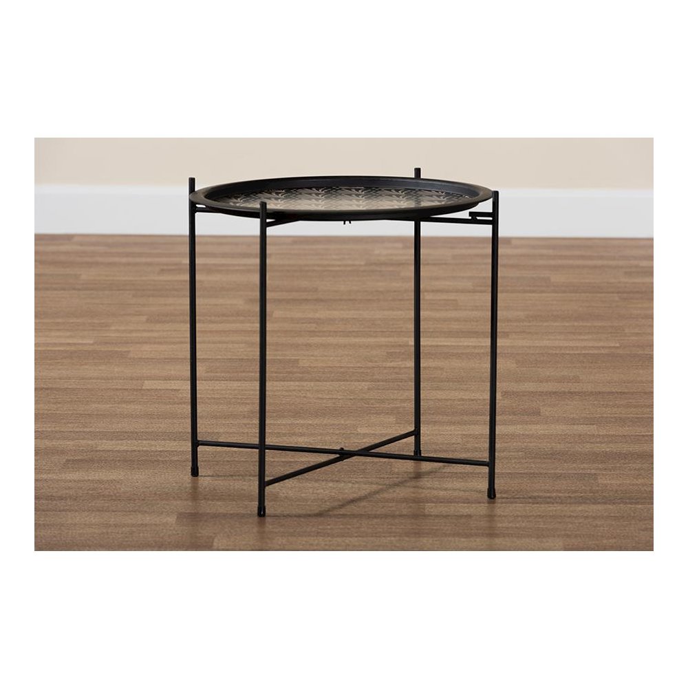 Baxton Studio Ivana Modern and Contemporary Black Finished Metal Plant Stand. Picture 6
