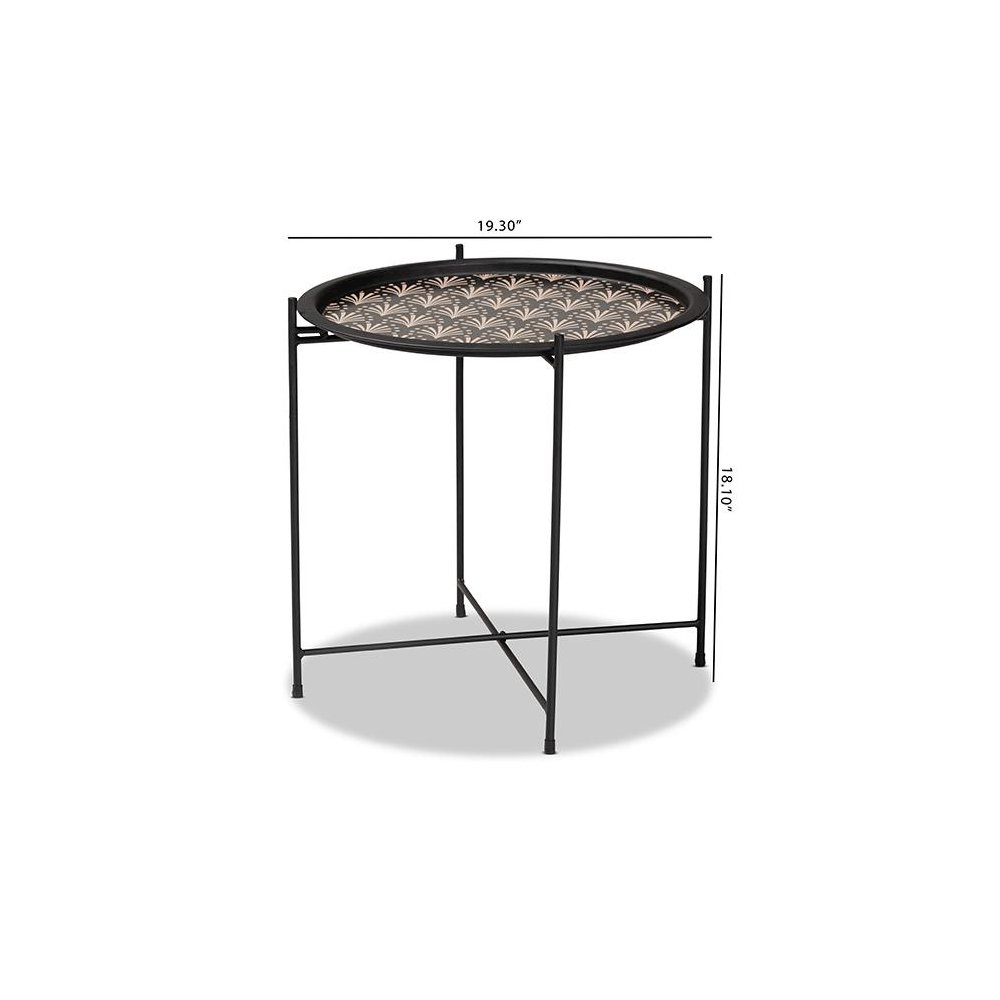 Baxton Studio Ivana Modern and Contemporary Black Finished Metal Plant Stand. Picture 7