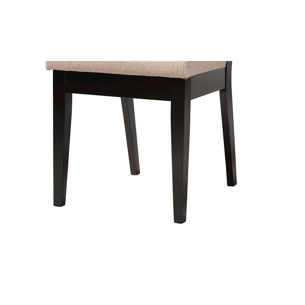 Noe Modern Sand Fabric and Dark Brown Finished Wood 5-Piece Dining Set. Picture 6