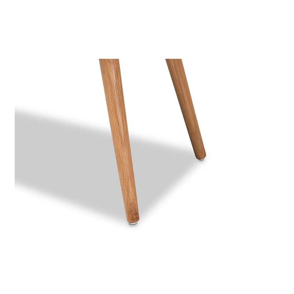 Modern Light Brown Fabric Upholstered and Oak Brown Finished Wood Accent Bench. Picture 5