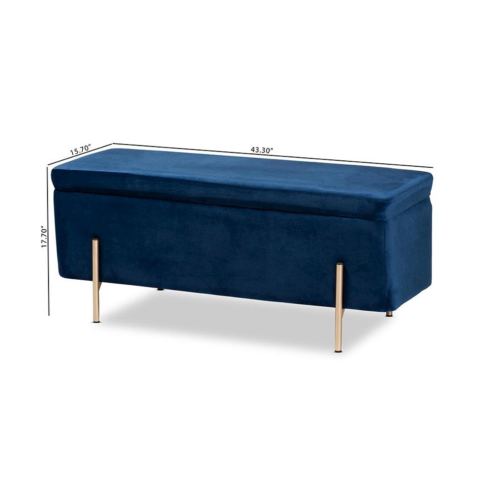 Gold Finished Metal Storage Bench. Picture 11