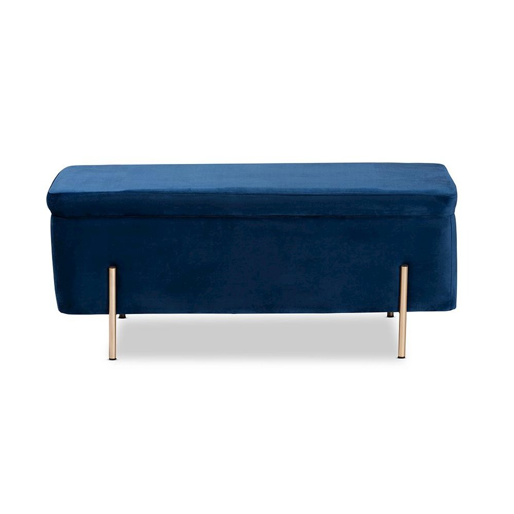 Gold Finished Metal Storage Bench. Picture 3