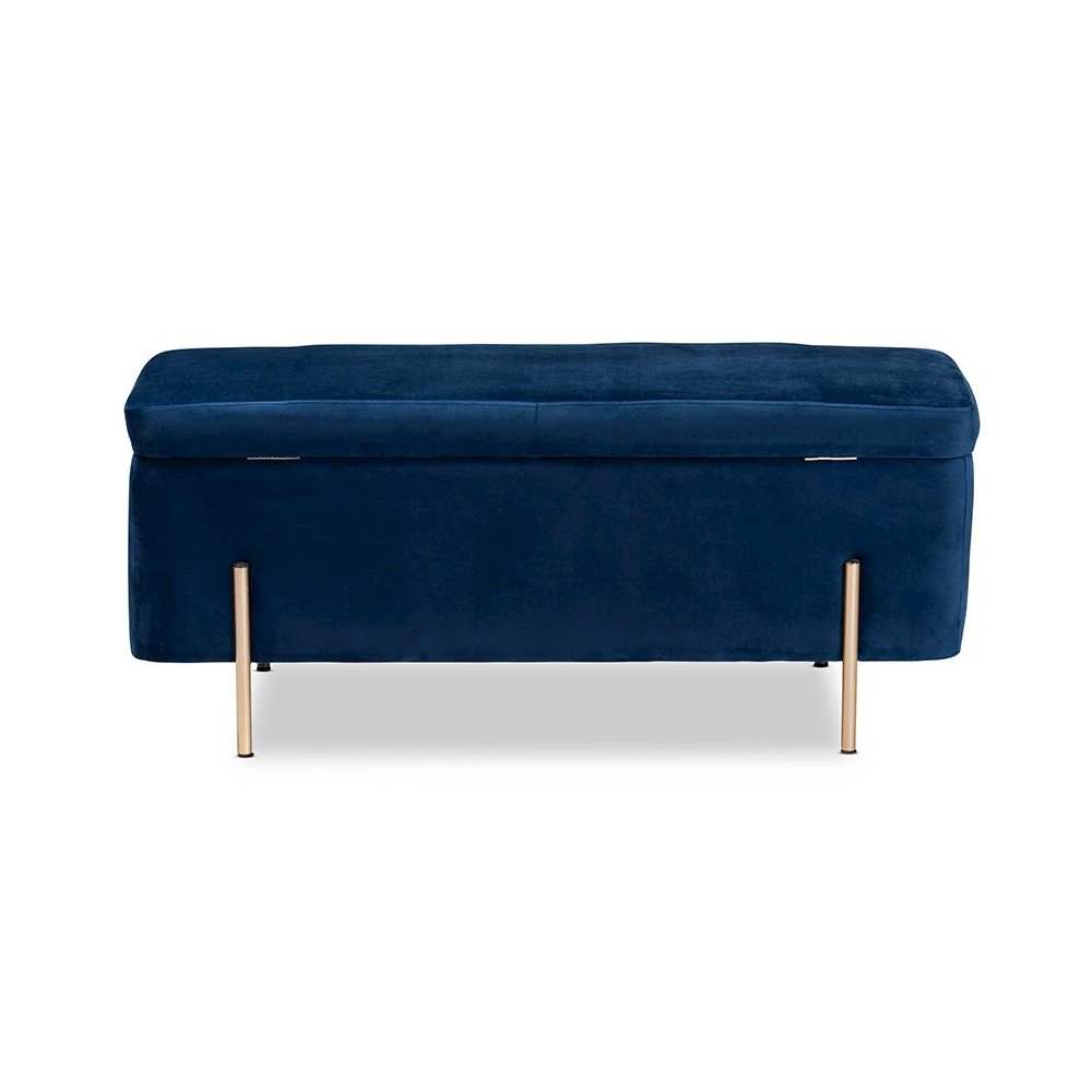 Gold Finished Metal Storage Bench. Picture 5