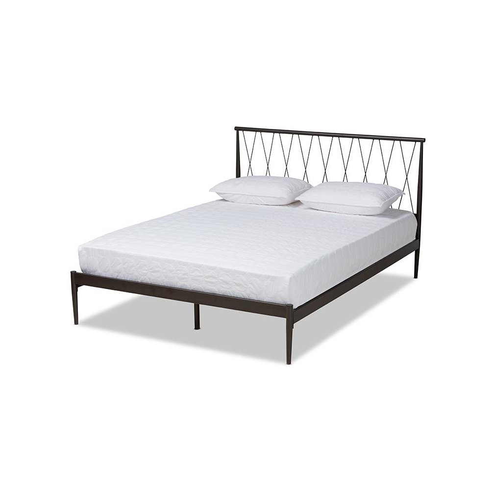 Baxton Studio Nano Modern and Contemporary Black Finished Metal Full Size Platform Bed. Picture 2
