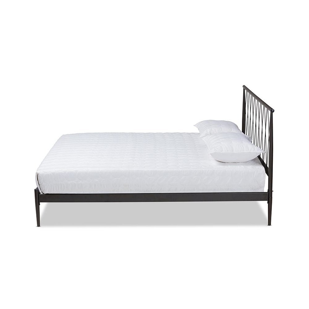 Baxton Studio Nano Modern and Contemporary Black Finished Metal Full Size Platform Bed. Picture 3