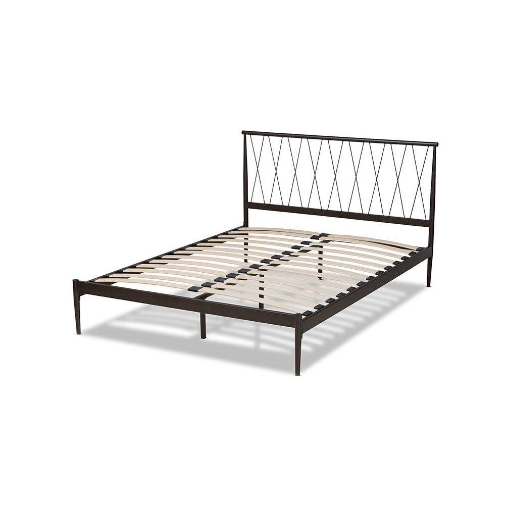 Baxton Studio Nano Modern and Contemporary Black Finished Metal Full Size Platform Bed. Picture 4