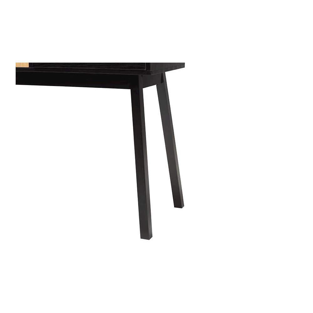 Two-Tone Espresso Brown and Natural Brown Finished Wood 2-Drawer Console Table. Picture 7