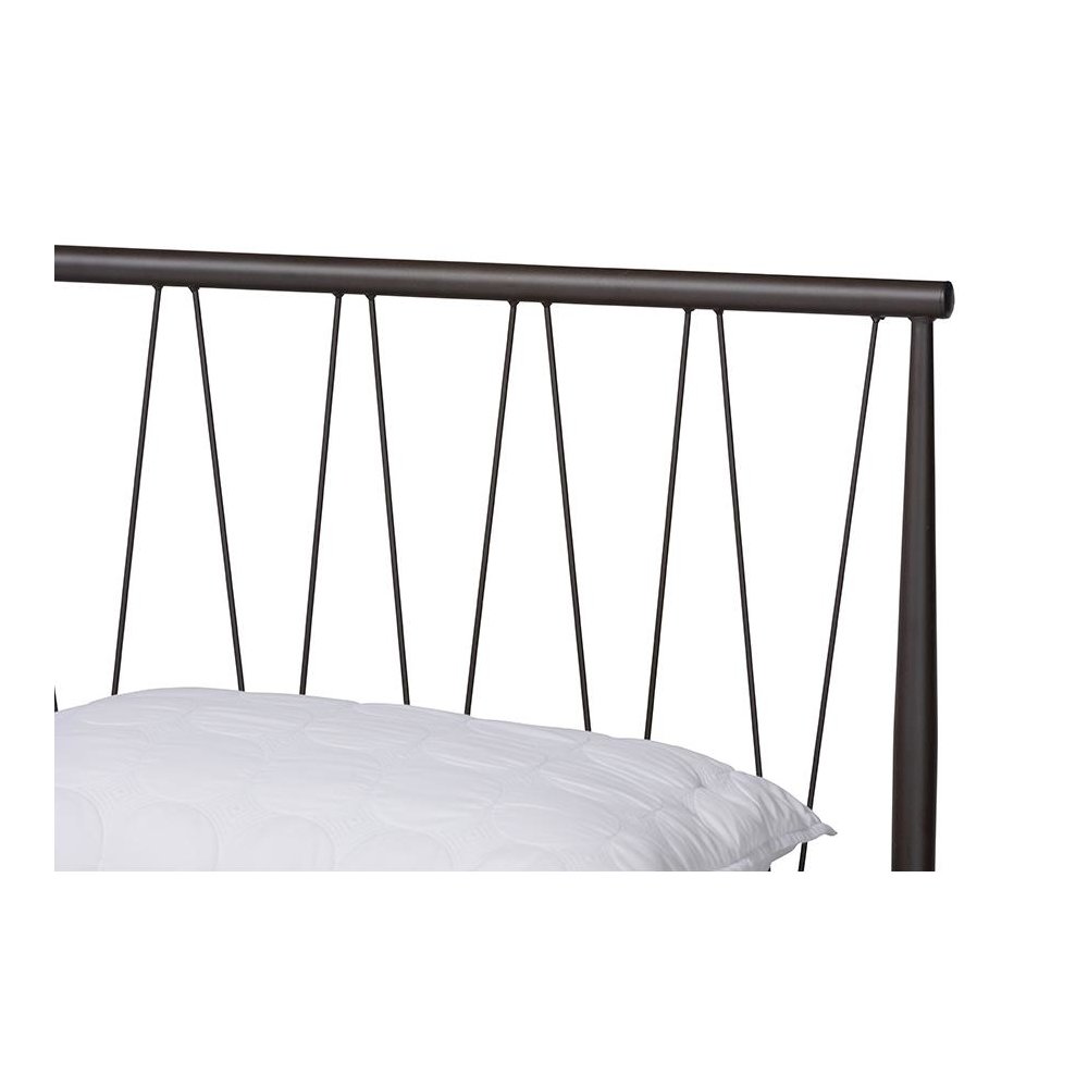 Samir Modern Industrial Black Bronze Finished Metal Full Size Platform Bed. Picture 4