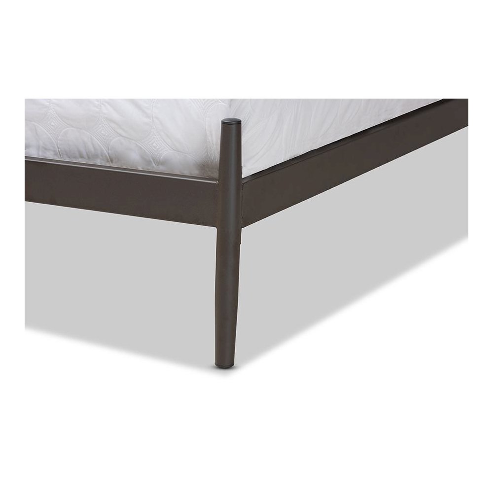 Samir Modern Industrial Black Bronze Finished Metal Full Size Platform Bed. Picture 5