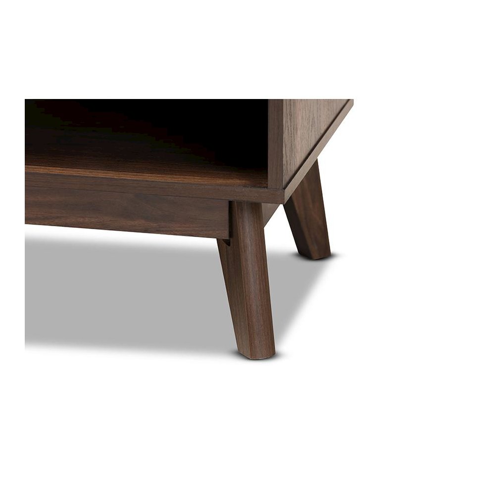 Baxton Studio Hartman Mid-Century Modern Walnut Brown Finished Wood TV Stand. Picture 5