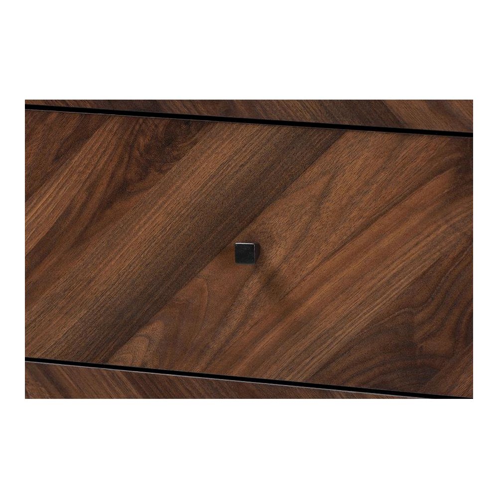 Hartman Mid-Century Modern Walnut Brown Finished Wood 5-Drawer Storage Chest. Picture 5