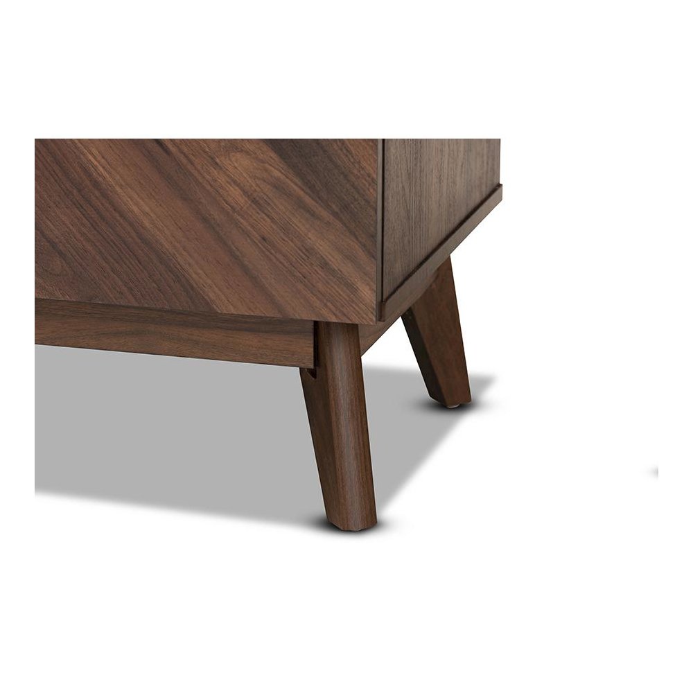 Hartman Mid-Century Modern Walnut Brown Finished Wood 5-Drawer Storage Chest. Picture 6