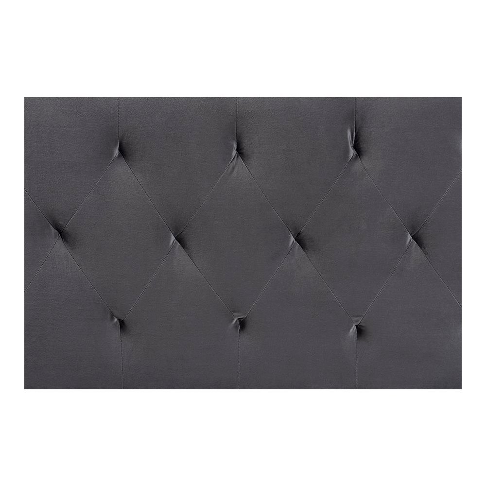 Grey Velvet Fabric Upholstered Queen Size Headboard. Picture 3