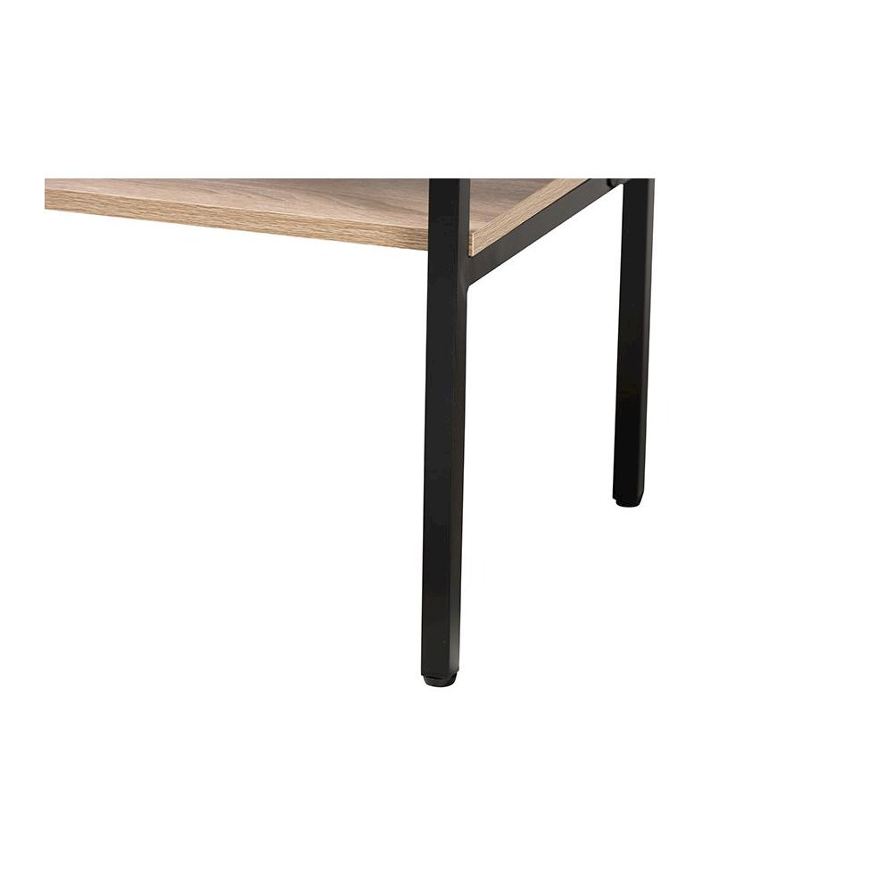 Industrial Natural Brown Finished Wood and Black Metal 2-Door Sideboard. Picture 6