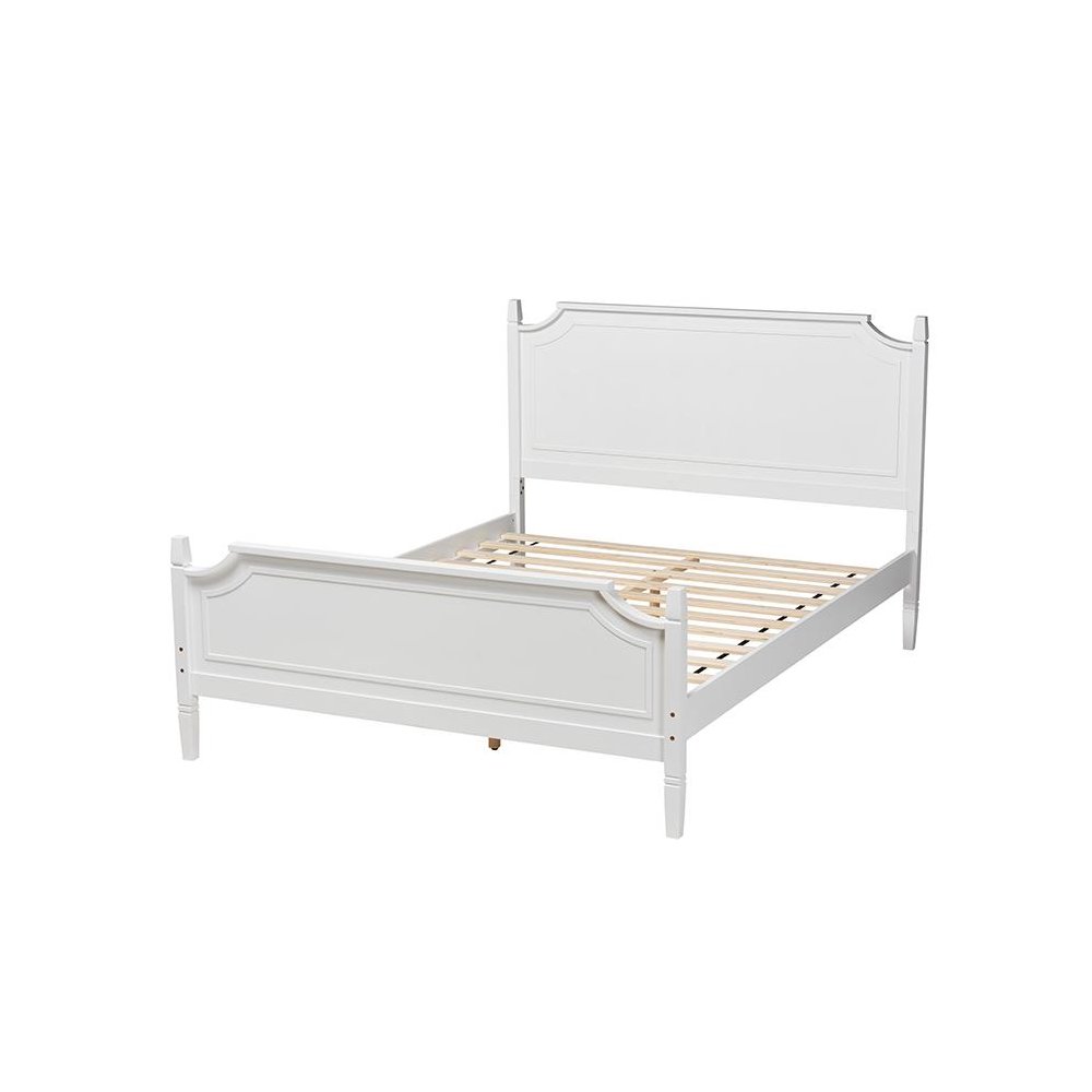 Mariana Classic and Traditional White Finished Wood Queen Size Platform Bed. Picture 3