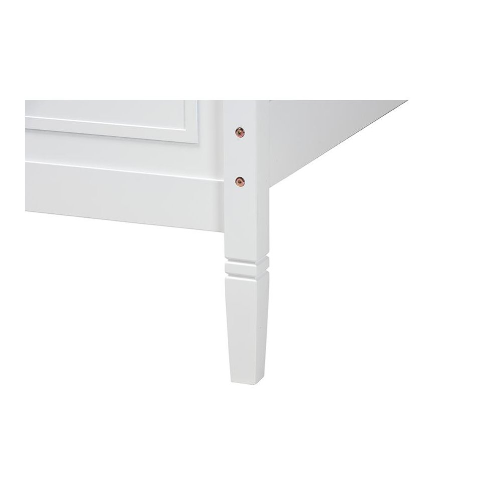 Mariana Classic and Traditional White Finished Wood Queen Size Platform Bed. Picture 5