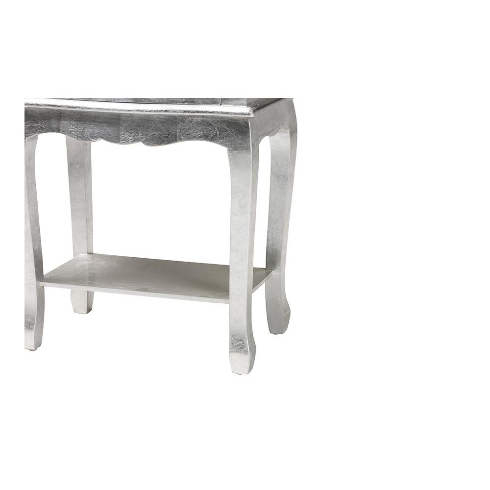 Baxton Studio Harriet Classic and Traditional Silver Finished Wood 1-Drawer Nightstand. Picture 6