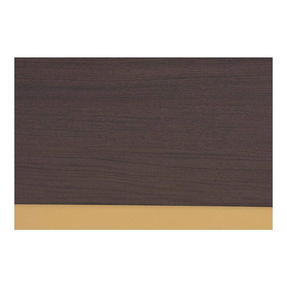 Glam and Luxe Two-Tone Dark Brown and Gold Finished Wood Queen Size Platform Bed. Picture 6