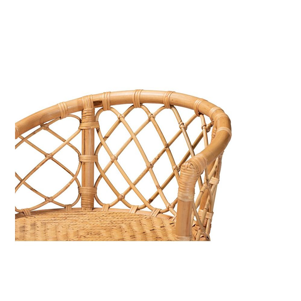 bali & pari Orchard Modern Bohemian Natural Brown Rattan Counter Stool. Picture 5