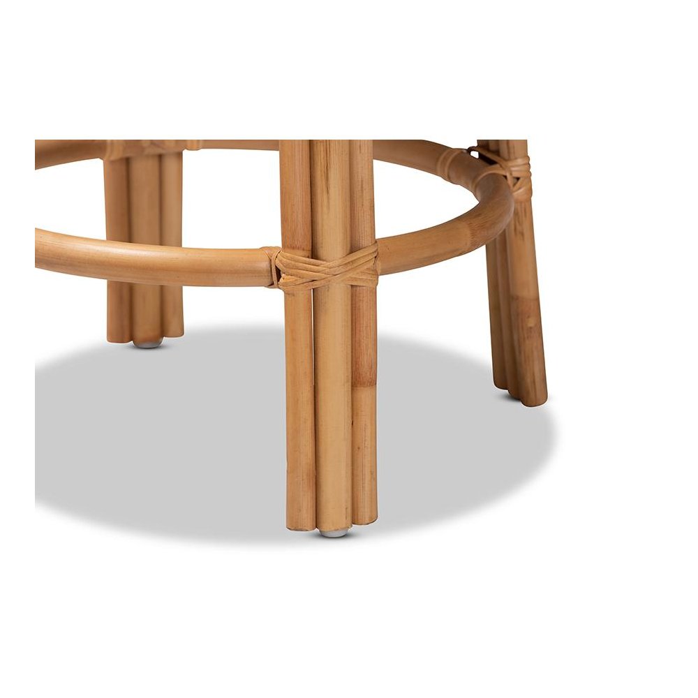 bali & pari Orchard Modern Bohemian Natural Brown Rattan Counter Stool. Picture 6
