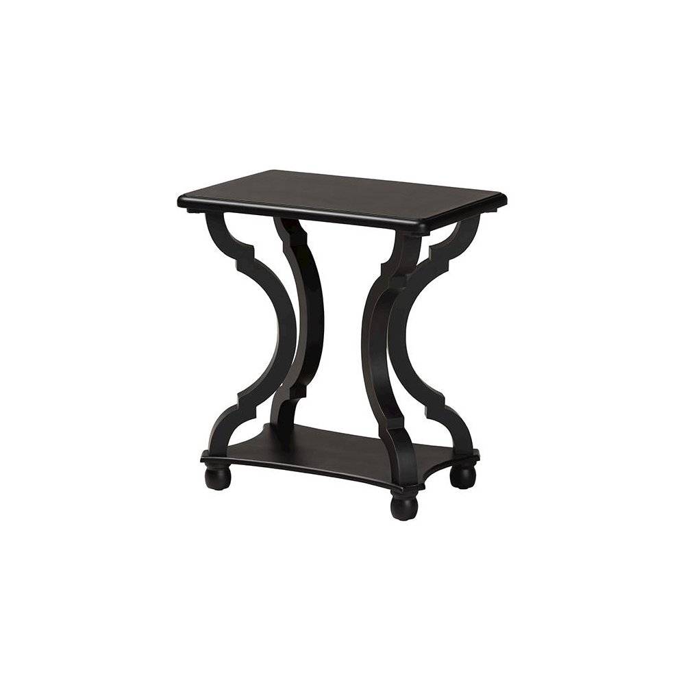 Baxton Studio Cianna Classic and Traditional Black Wood End Table. Picture 1