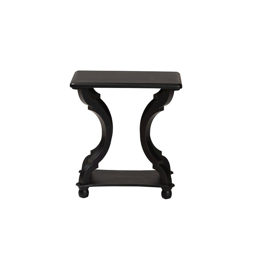 Baxton Studio Cianna Classic and Traditional Black Wood End Table. Picture 2